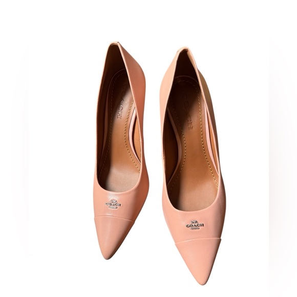 Coach Women's Blush Leather Heels - Picture 3 of 16